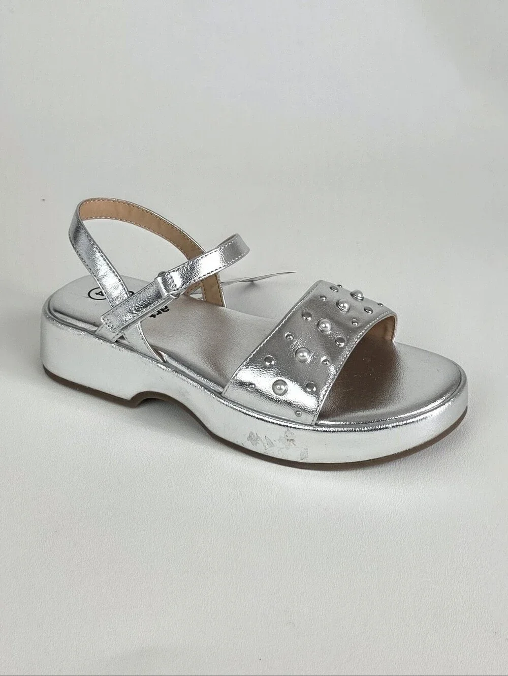 Art class Girls Silver Studded Ankle-Strap Sandals!